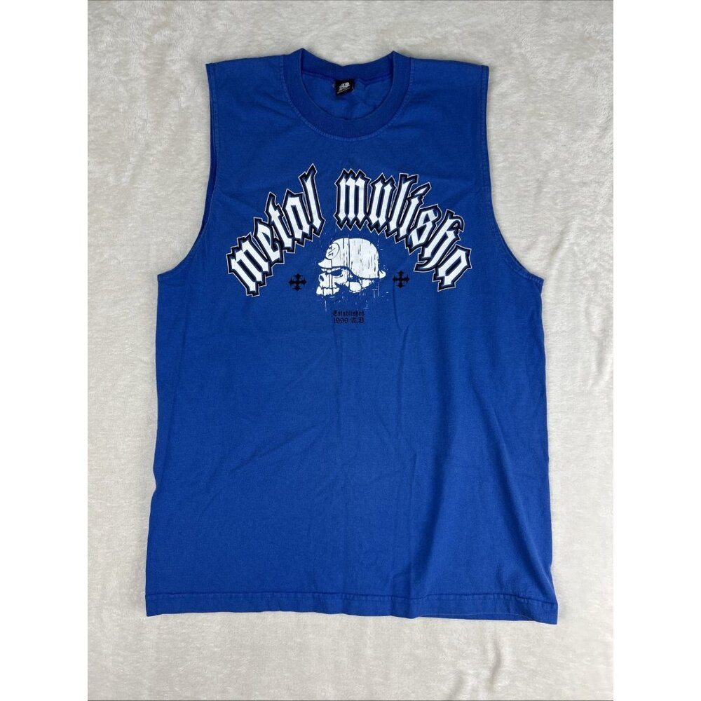 Metal Mulisha Tank Top Men’s Size Large Blue Muscle Shirt Sleeveless Graphic